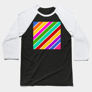 Retro stripes colorful candy pattern Baseball T-Shirt